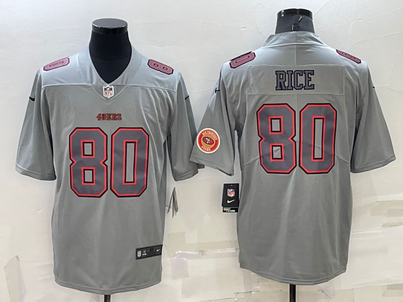 Men San Francisco 49ers #80 Rice Grey 2022 Nike Limited Vapor Untouchable NFL Jersey
